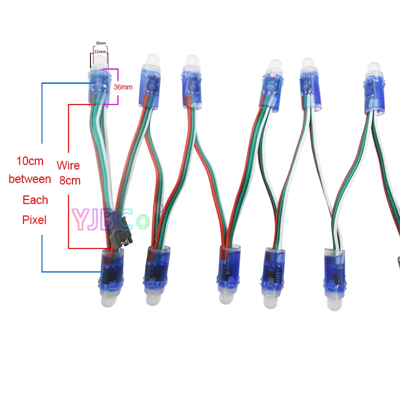 50Pcs DC 5V WS2811 IC RGB Pixel LED Module Light IP67 Full Color;SP601E Bluetooth controller,5V LED Power Supply Charger Adapter