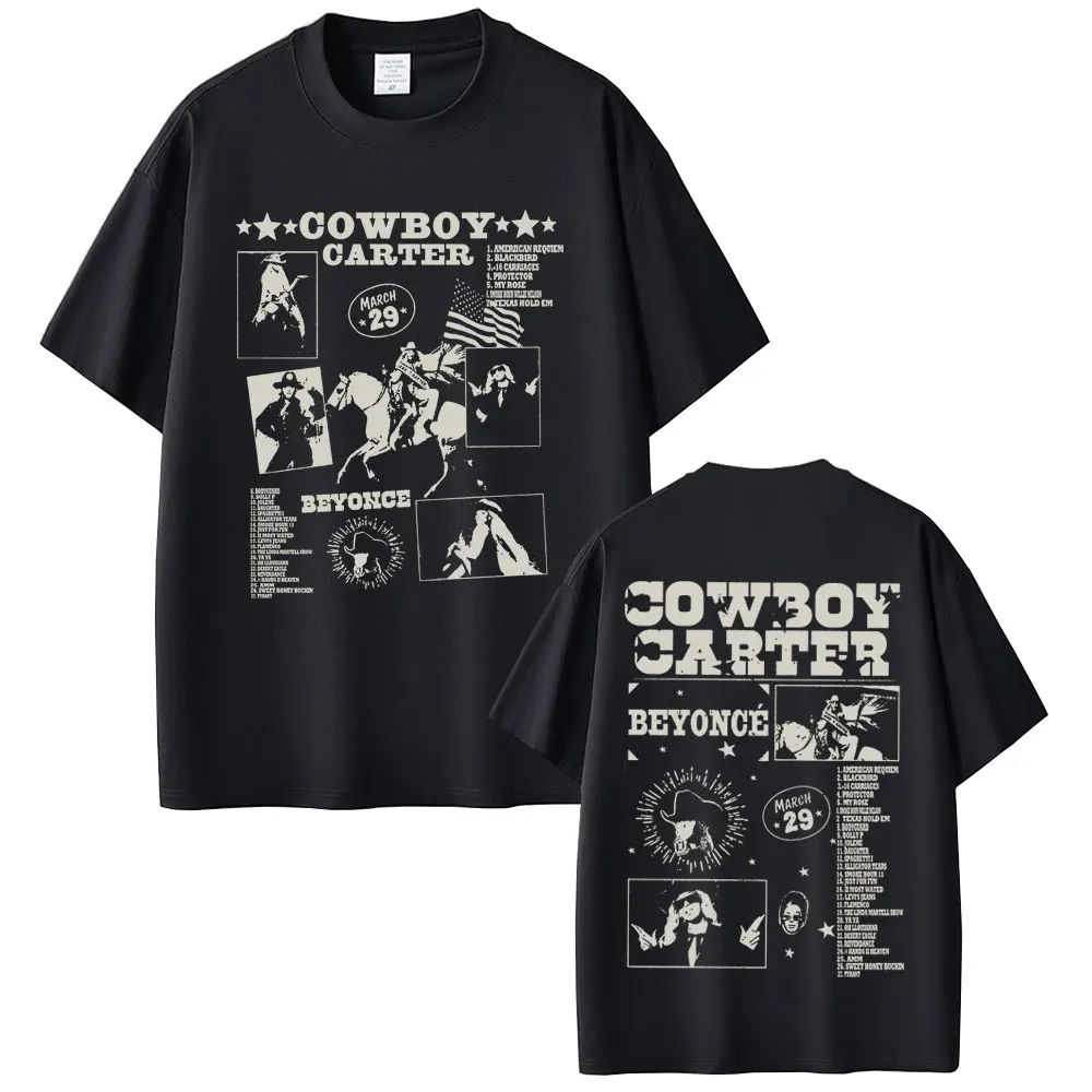 

Hot Sale Beyonce Cowboy Carter 2025 Tour T-shirt Men Women Hip Hop Fashion Oversized T Shirt Casual Cotton Vintage Short Sleeve