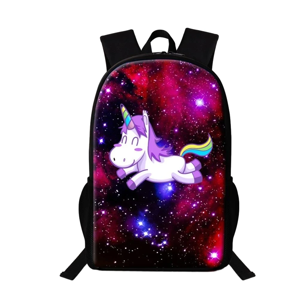 Tas sekolah anak kartun Unicorn, tas ransel kasual Untuk remaja laki-laki perempuan, tas sekolah semesta Galaxy, tas buku anak-anak