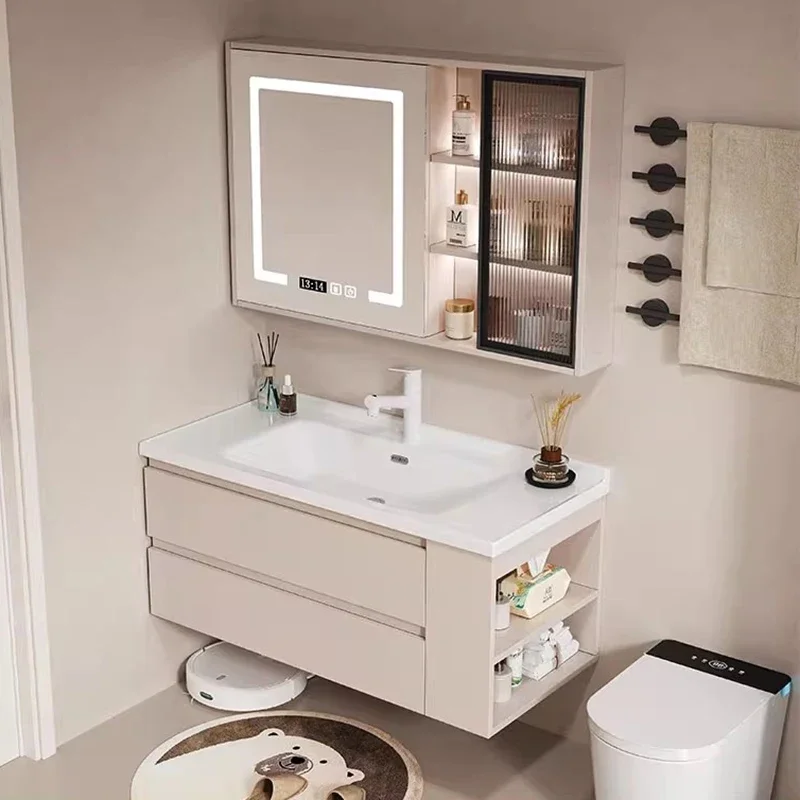 Skincare Modern Bathroom Cabinet Rotating Jewelry Decorations Makeup Gadgets Drawers Cupboard China Vestidores Hotel Furniture