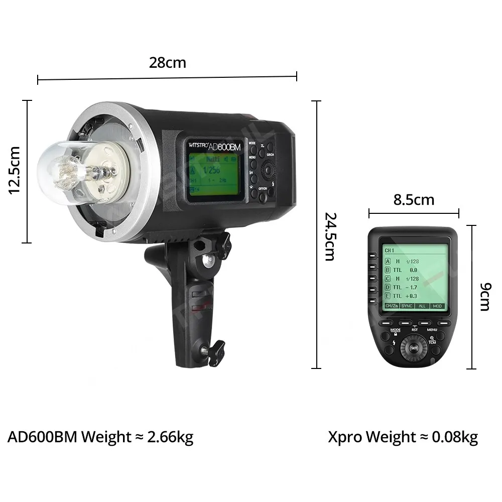 Godox AD600BM Outdoor Flash 600Ws GN87 Bowens Mount High Speed Sync Strobe Light with 2.4G Wireless X System for  Photography