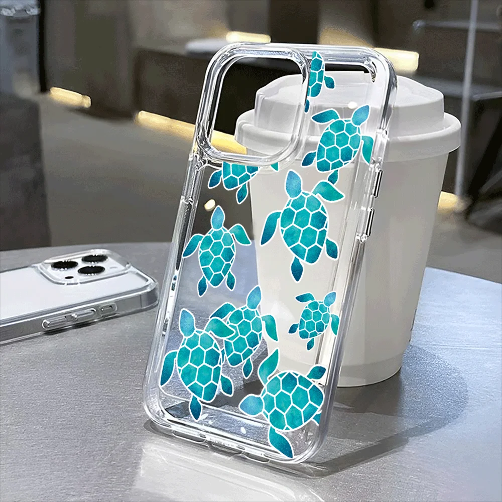 

Turtle pattern transparent case is suitable for iPhone 16, 16 Pro, 16 Pro Max, 16 Plus to iPhone 11, 12, 13, 14 15 series.