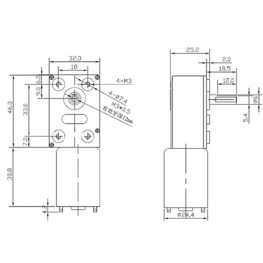 DC6V12V/24V 2RPM to 375 RPM Motors Reversible Low Speed Worm Gear Motor JGY370  High Torque Speed Reducer Metal Worm Gear