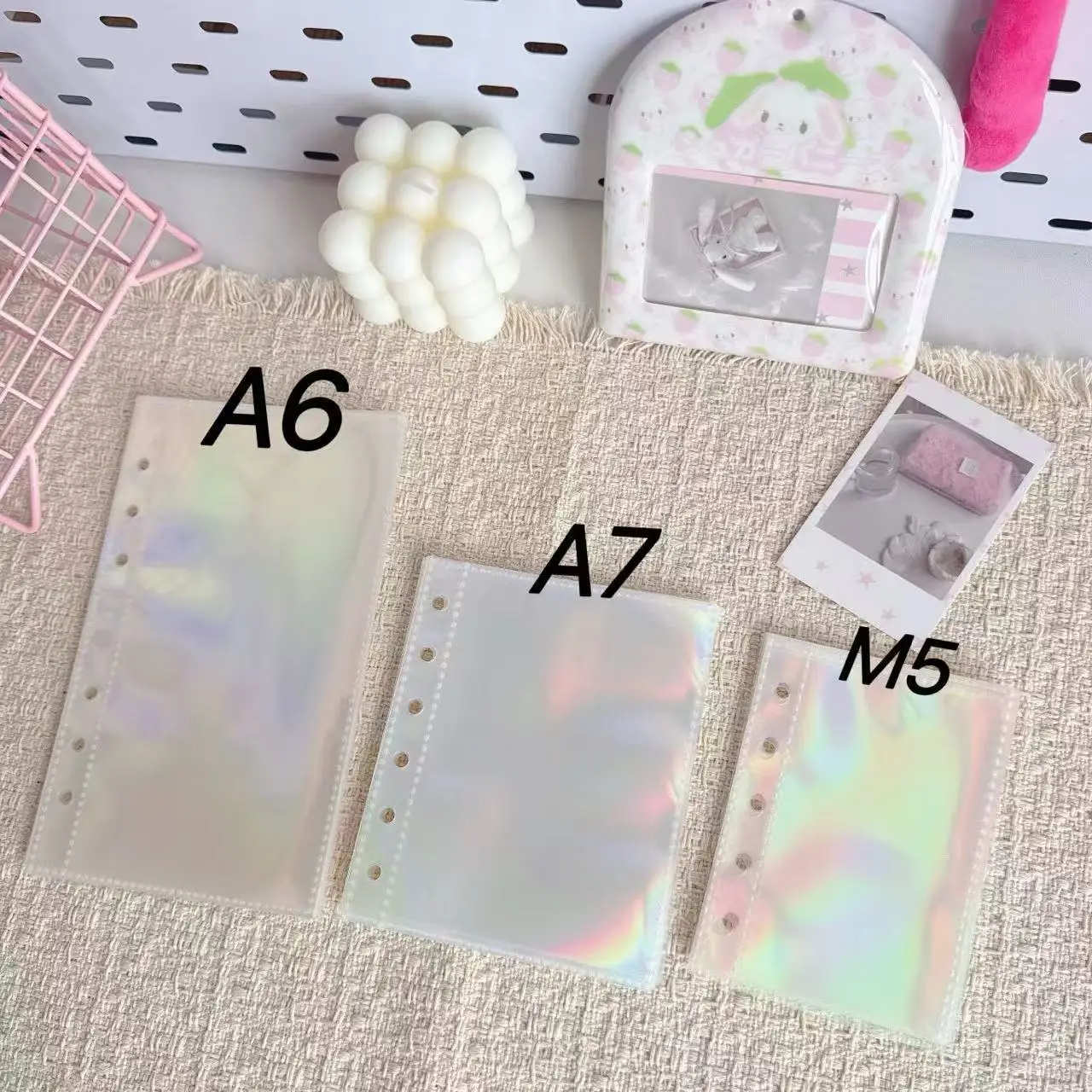 Porte-documents laser A6 A7 M5, classeur à anneaux en PVC pour feuilles mobiles, pochette de rangement DIY