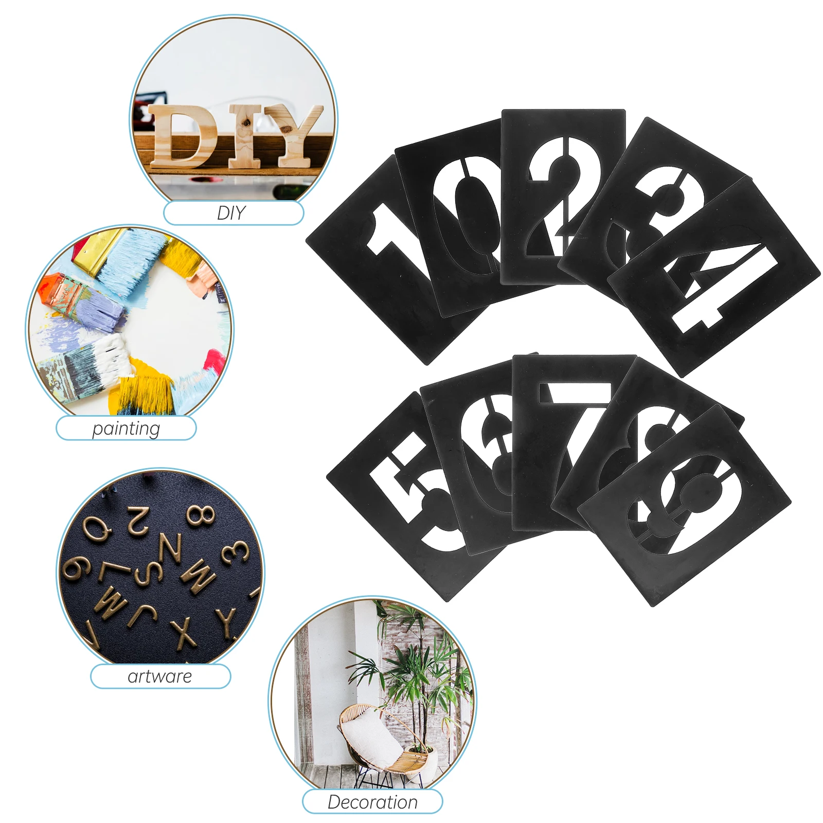 

Reusable PVC Stencils 0 9 10cm High 05mm Thick for Painting Number Stencils For Painting Wood Craft Holiday Decor Wall Templates