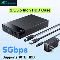2.5/3.5 inch HDD Case 5Gbps USB 3.0 Hard Drive Enclosure SATA to USB 3.0 External Hard Drive Adapter 10TB HDD Box for PC Laptop