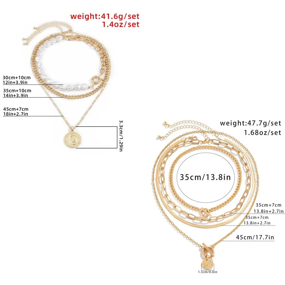 عقد قلادة بدلاية على شكل عملة لؤلؤ تقليد للنساء ، سلسلة ربط عتيقة ، قوطية ، باروك ، جمالية ، مجوهرات الزفاف ، طقم 3