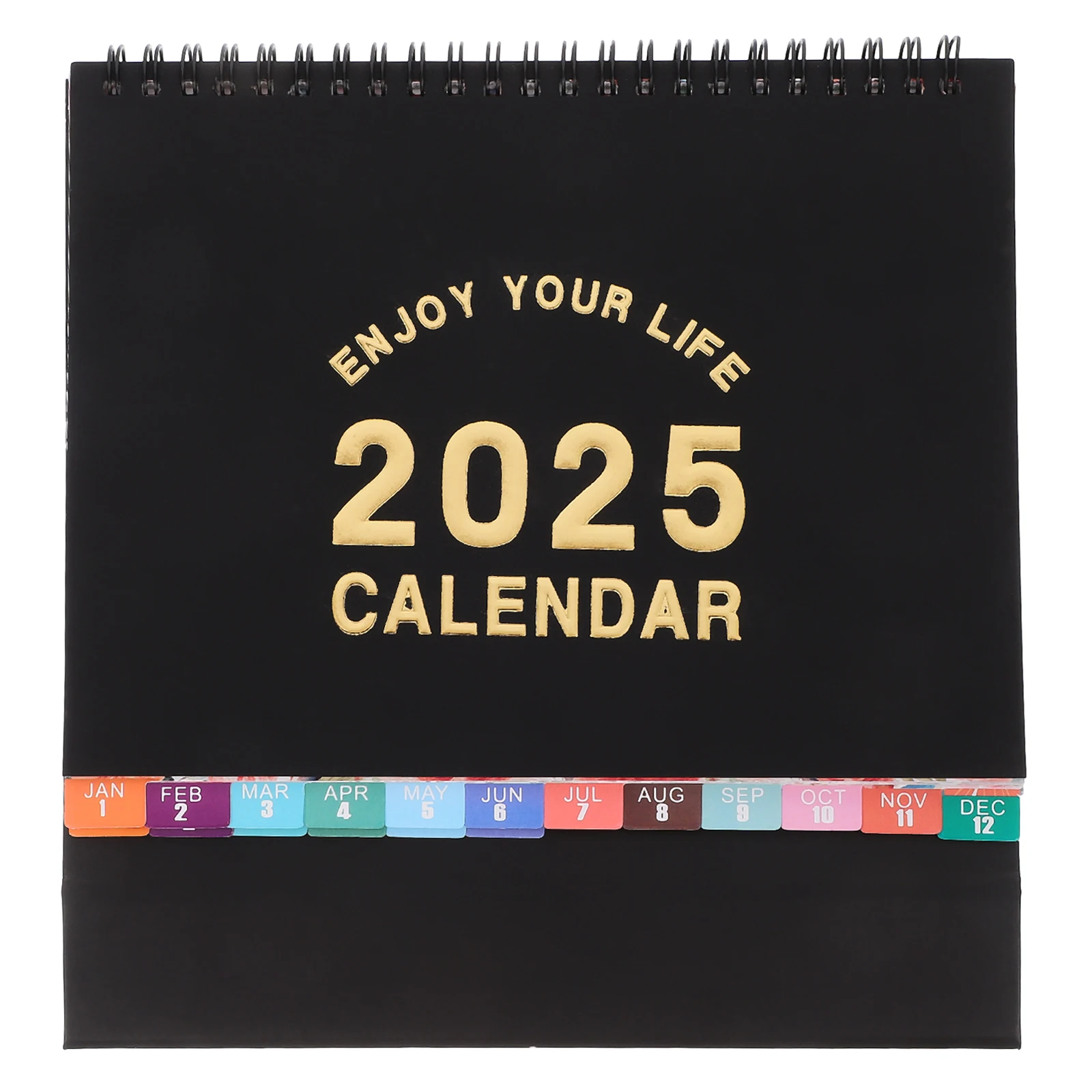 

2025 English Version Desk Calendar Compact Easy Read Academic Office Home Use Self Standing Flip Calendar Small Space