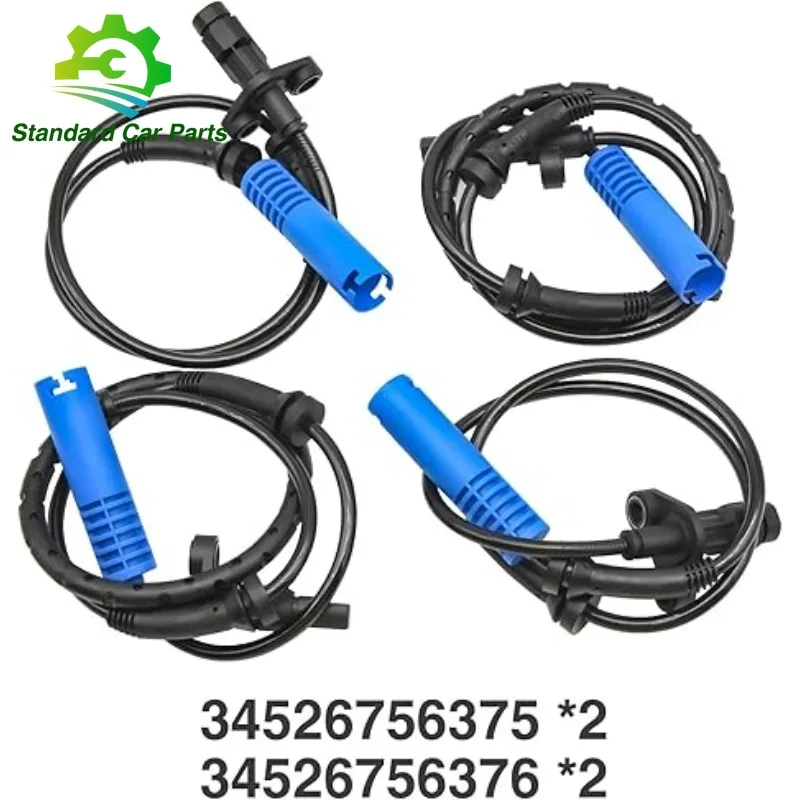 4PCS ABS Speed Sensor Front Rear 34526756376 For BMW 5 Series E39 520i 523i 530i 535i 540i 525d 530d 525td 525tds 34526756375