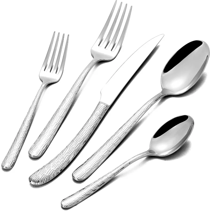 60 Piece Heavy Duty Stainless Steel Silverware Set for 12 Luxury Mirror Polish Cutlery Set Flatware Set for Formal Dining and E