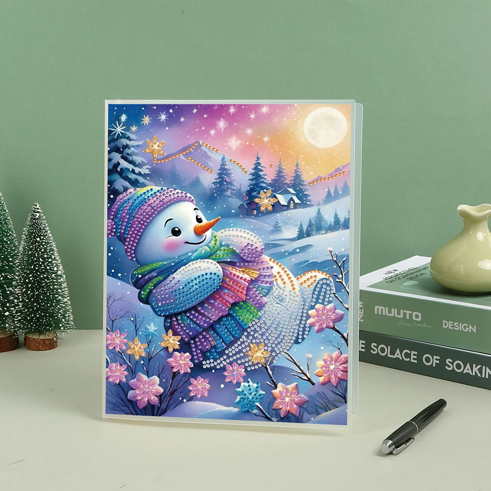 

Snowman Special Shaped 5D DIY Diamond Art Painting Notebook Kit for Beginners