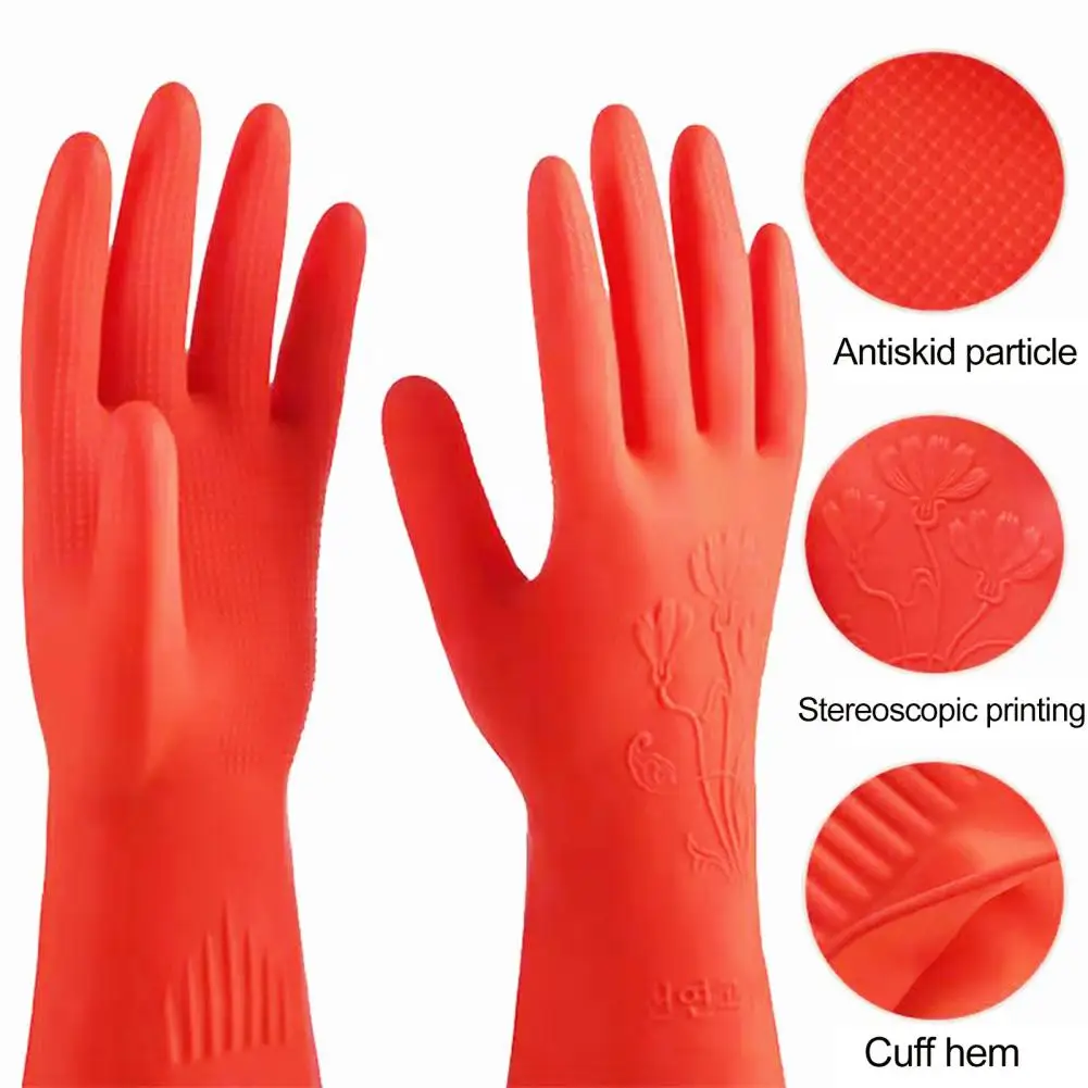 1 Pair Cleaning Gloves Extended Sleeve Waterproof Soft Non-slip Protective Cleaning Elastic Emulsion Gloves Car Wash