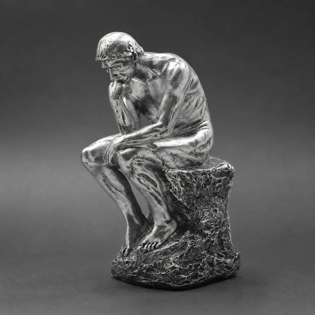 Classical Seated Thinking Man Statue Vintage Style Decorative Sculpture for Home Office Desk Shelf Living Room Decor