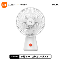 XIAOMI Mijia Portable Desk Fan USB Rechargeable Handheld Mini Electric Fans Cordless Air Cooling Small Fan 4 Gears Speed