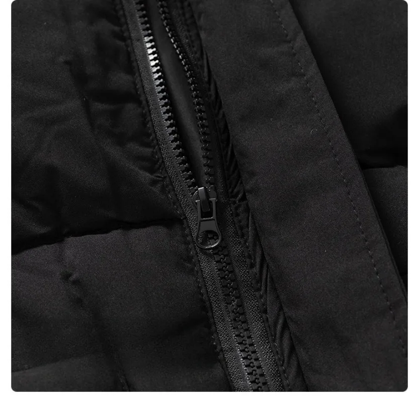 سترات مبطنة بالقطن للأطفال من HoneyCherry - ملابس خارجية متوسطة الطول وسميكة على الطراز الكوري للأولاد والبنات والأطفال الأكبر سنًا