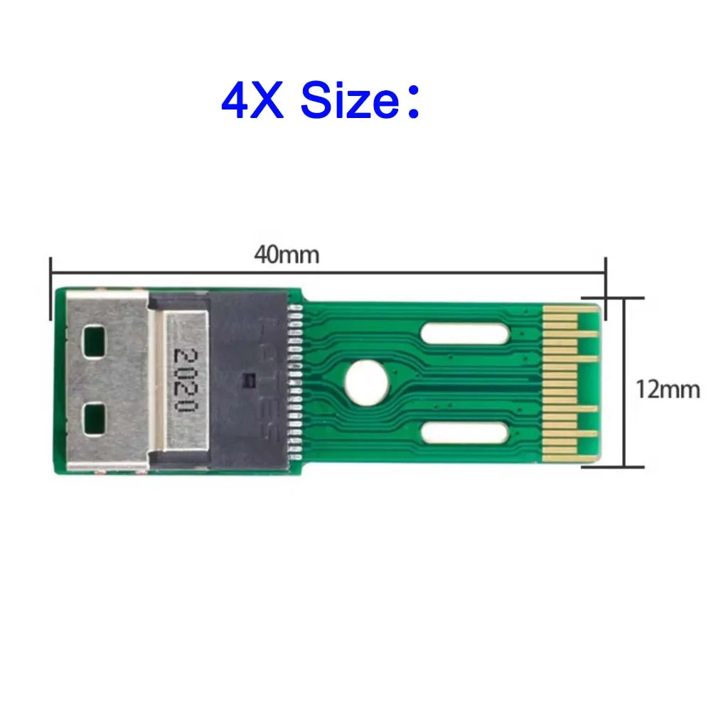PCIe 4.0 SFF-8654 4X 8X Male-to-female Extension Cable Slimline SAS 38PIN 74PIN Interface Test Protection Card 4I 8I 90-degree
