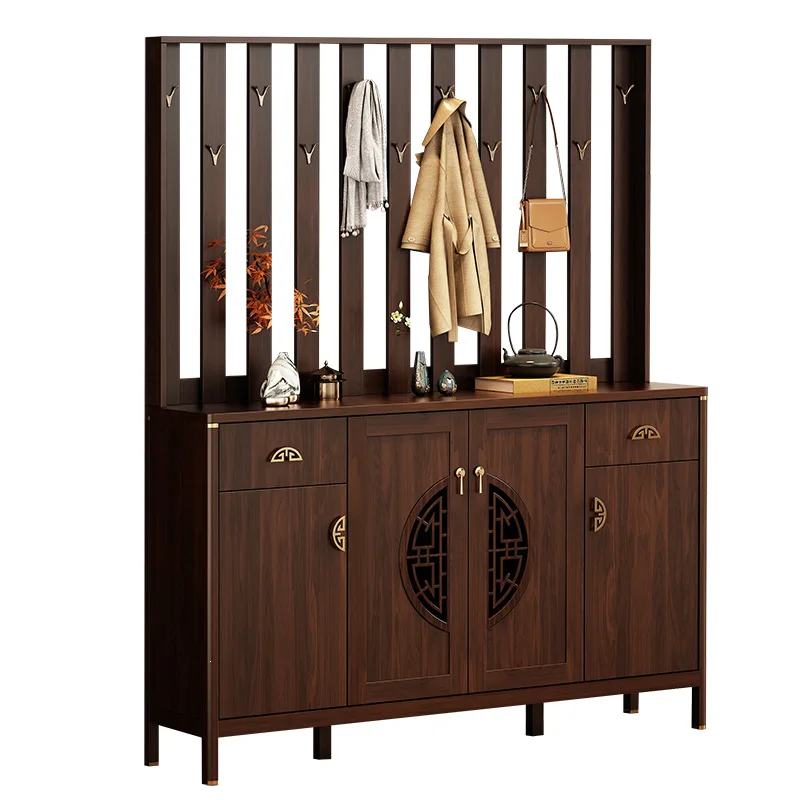 Integrated stool with hanging hanger enters the door, living room enters the home partition, and the entrance cabinet
