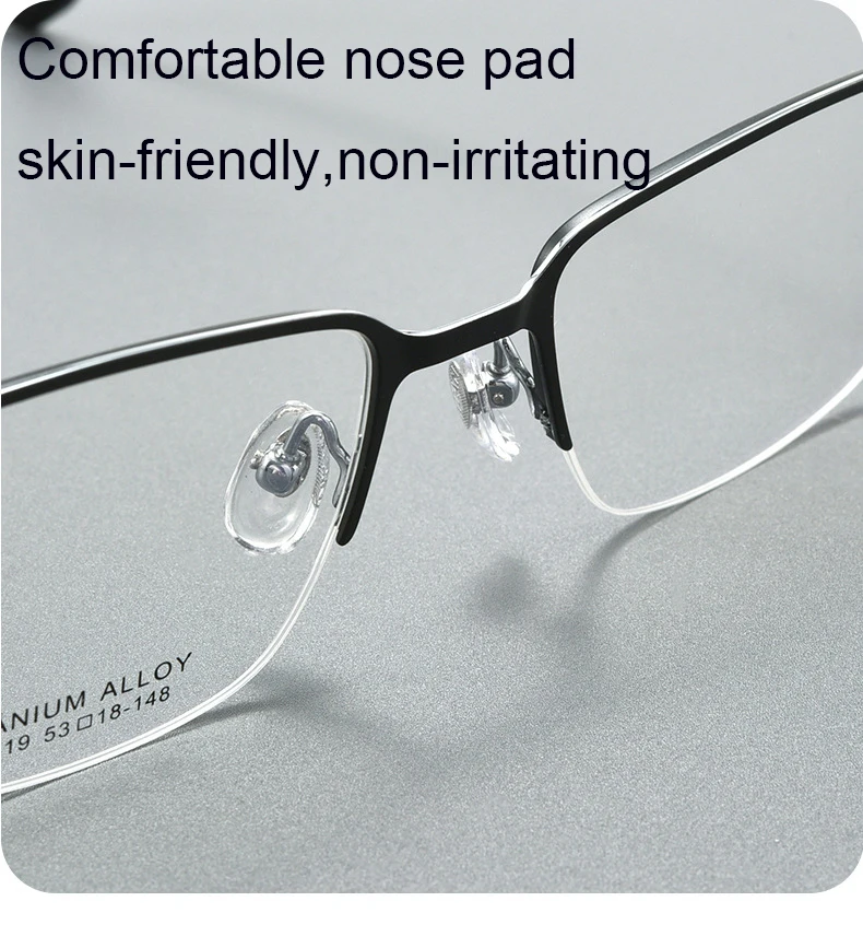 VICKY Pure Titanium Half Frame Business Eyeglasses Frames Anti-blue Light Reading Glasses Men\'s Customized Prescription X15119B