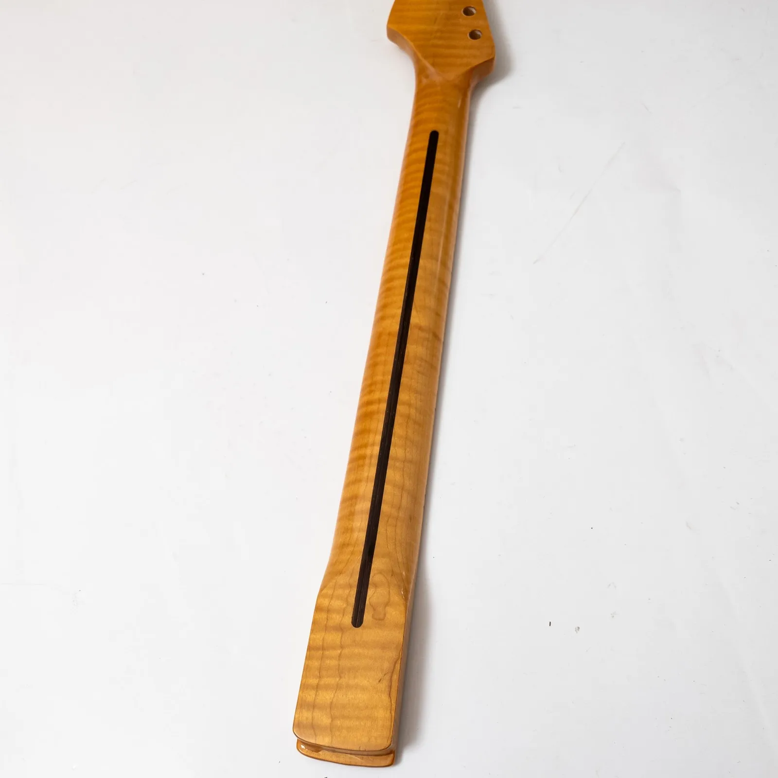Gloss Yellow Flame Maple Guitar Neck 25.5 Inch 22 Medium Jumbo Frets Bone Nut Modern C Profile