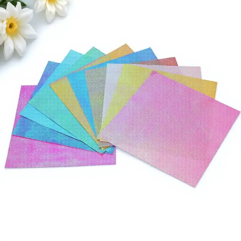 100 قطعة من أوراق الورق المتلألئة لصياغة مربعات قزحي الألوان 15 سنتيمتر 10 ألوان مثالية لمشاريع الديكور المدرسية ذاتية الصنع والحرف اليدوية