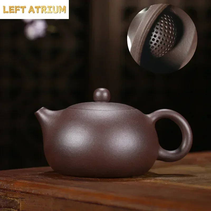 

Yixing Tea Pot Purple Clay Xishi Teapot Handmade Beauty Kettle Raw Ore Black Gold Purple Sand Tea Set 188 Ball Hole Filter