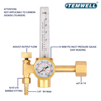 Safe Stable Argon Regulator w21.8-14 0-25Mpa CO2 Mig Tig Flow Meter Gas Regulators Flowmeter Welding Weld Gauge Pressure Reducer