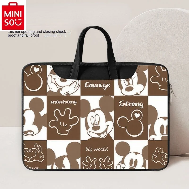 

MINISO Disney Mickey Notebook Case Student High Quality PU Cute Cartoon Large Capacity File Storage Briefcase