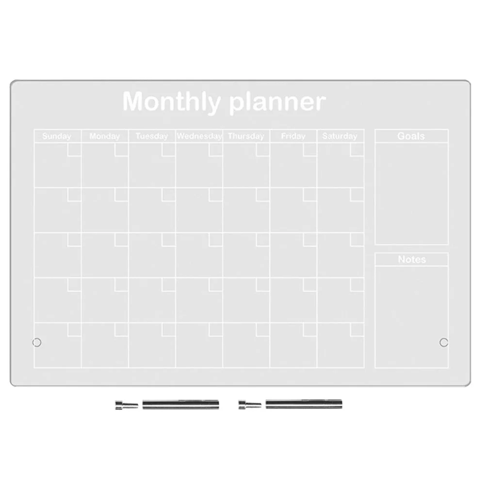 

Clear Monthly Board Transparent Writing Acrylic Dry Erase for Desk Weekly Planner