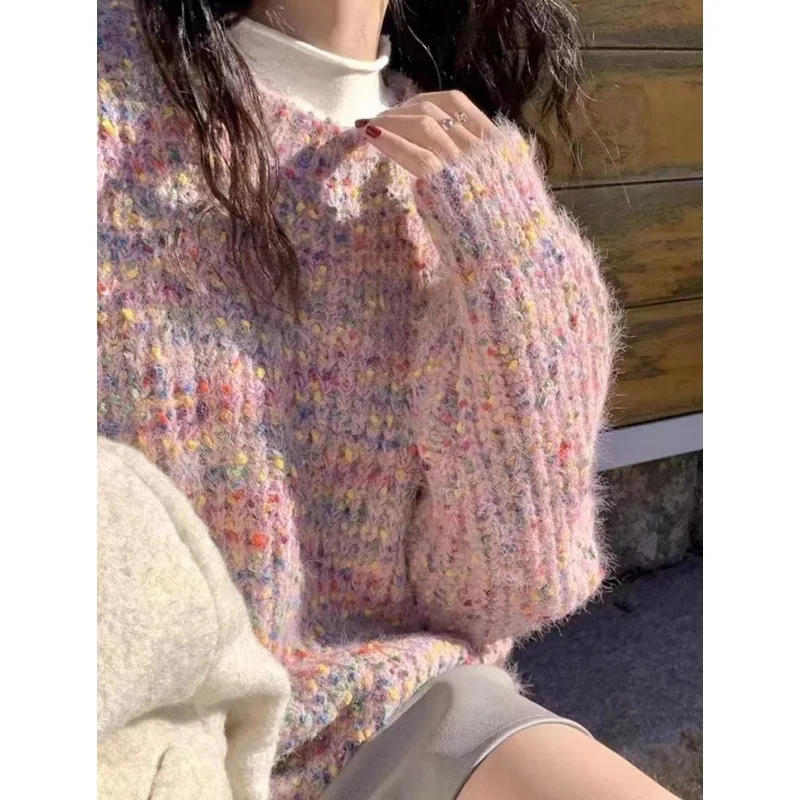 

MODX American style rainbow niche design feeling lazy sweater women's autumn and winter new top knit