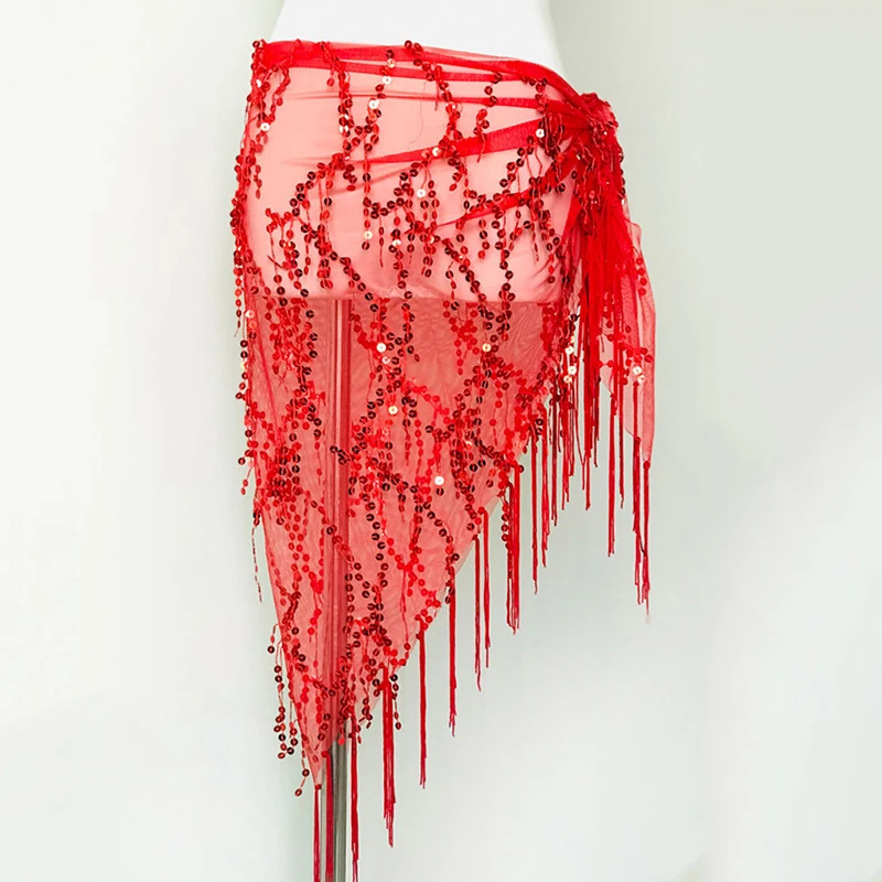 New Belly Dance Costumes Sequins Tassel Indian Belly Dance Hip Scarf For Women Dancing Performance Waist Belt Miticolors