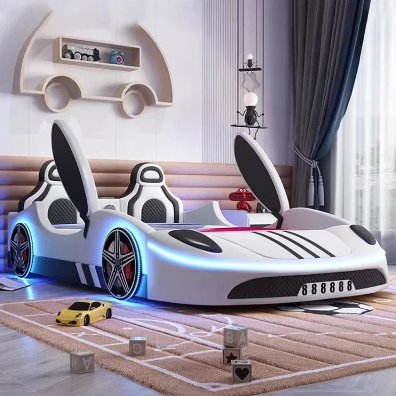Luxury High End European Double Car Modular Boys Modern King Kids Bed Luxury Salon Wood Bedroom Decoration