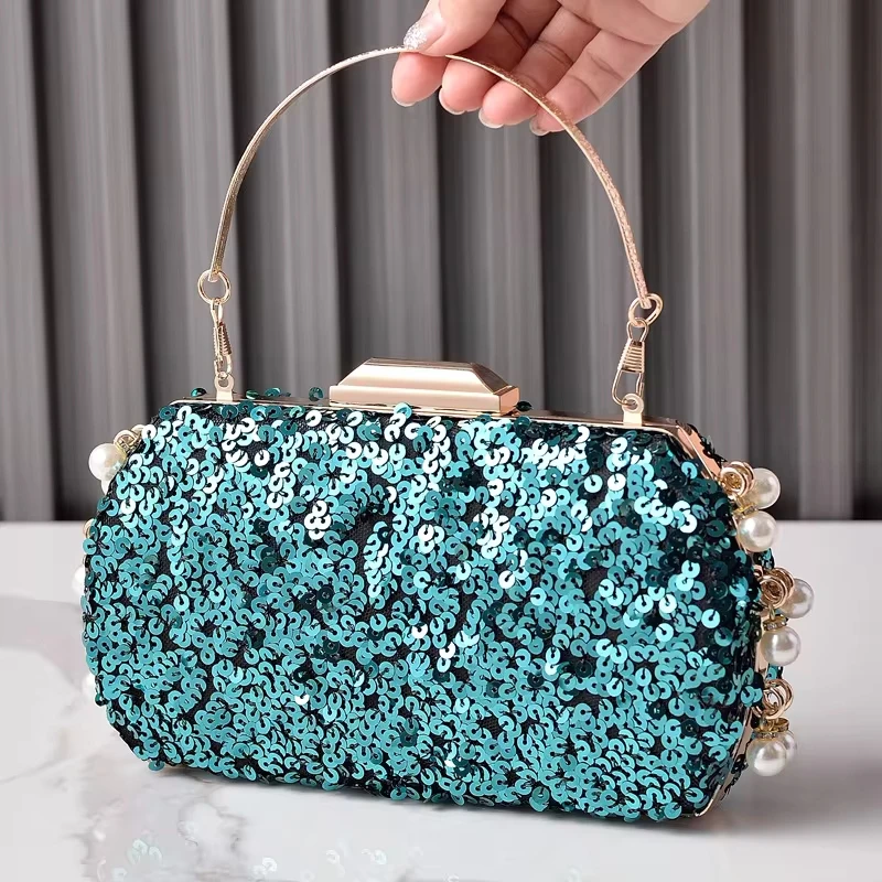 European & American Vintage Sparkling Beaded Sequined Evening Clutch New Luxury Party-Ready Versatile Clutch Bag
