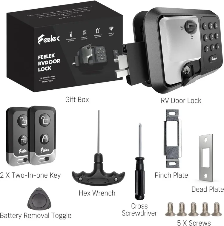 RV Keyless Entry Door Lock Latch Handle RV Door Lock