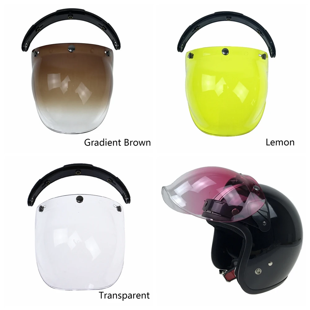 Hot Bubble Helmet Visor Multicolor Flip Up Open Face Motorcycle Helmet Bubble Visor Helmet Accessories