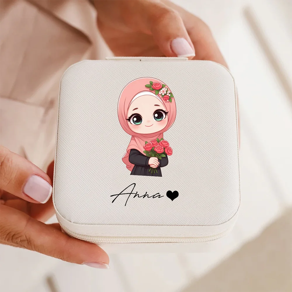 

2025 Personalized Name Muslim Jewelry Box Favor for Girls Women Ramadan Decor Home Room Supplies Gifts for Muslim Eid Gift