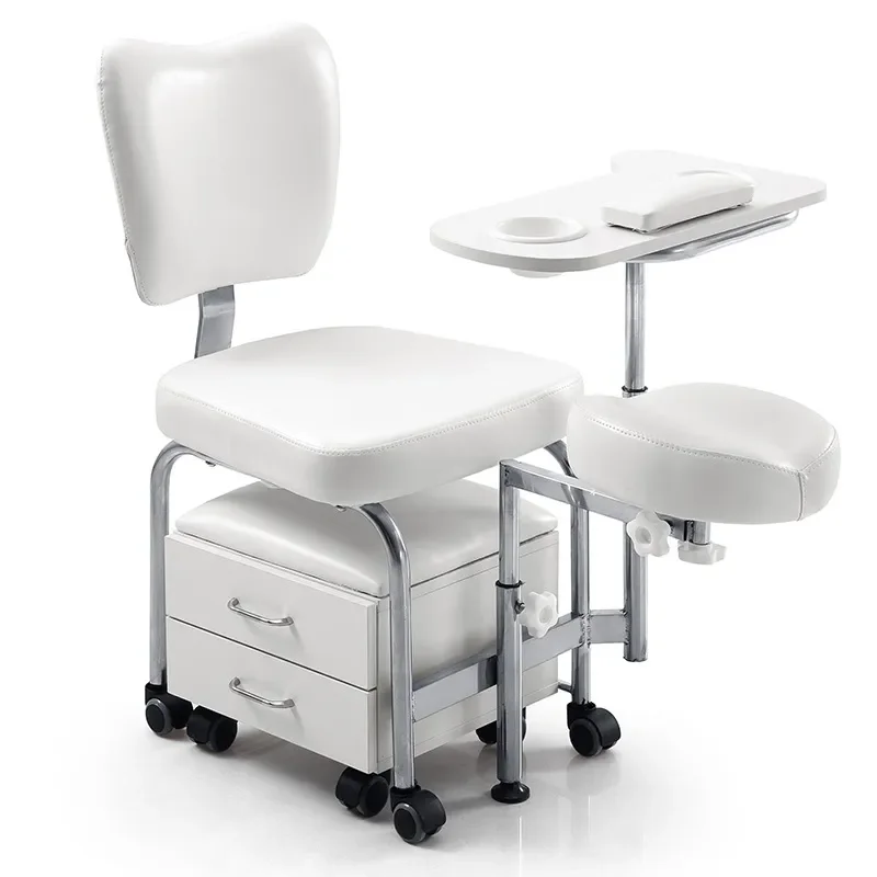 Mobile Pedicure Chair with Storage Cabinet Multifunctional Manicure Seat for Salon Spa Master Station Compact Design