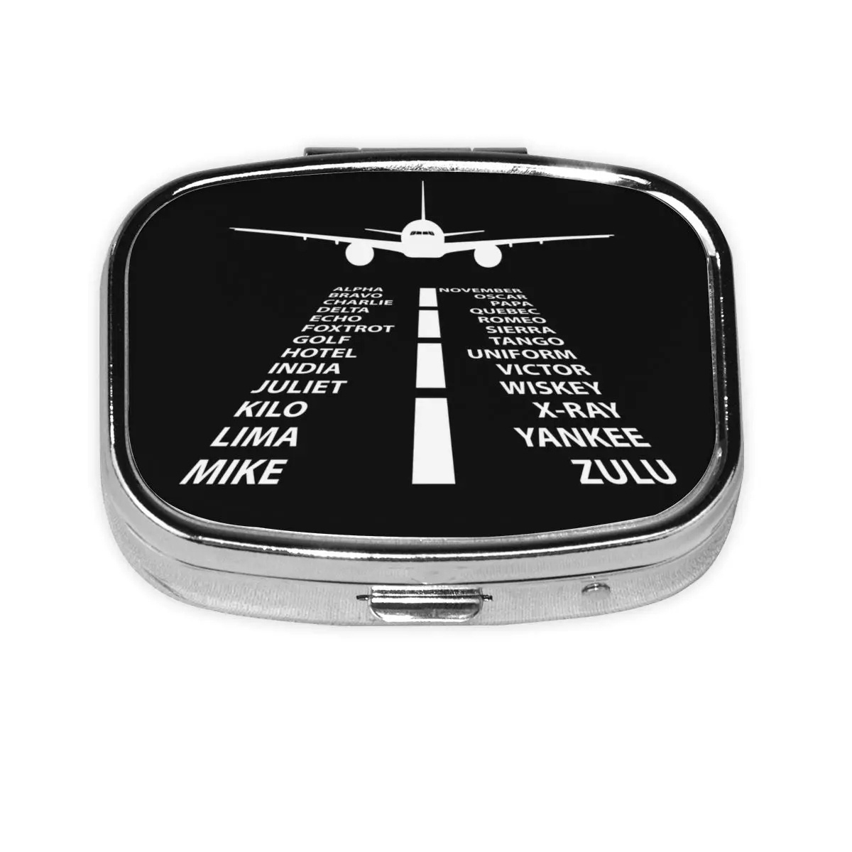 

Alphabet Pilot Airplane Aviation Gift Square Pill Box Pills Dispenser Aviator Portable Travel Medicine Storage Box Container