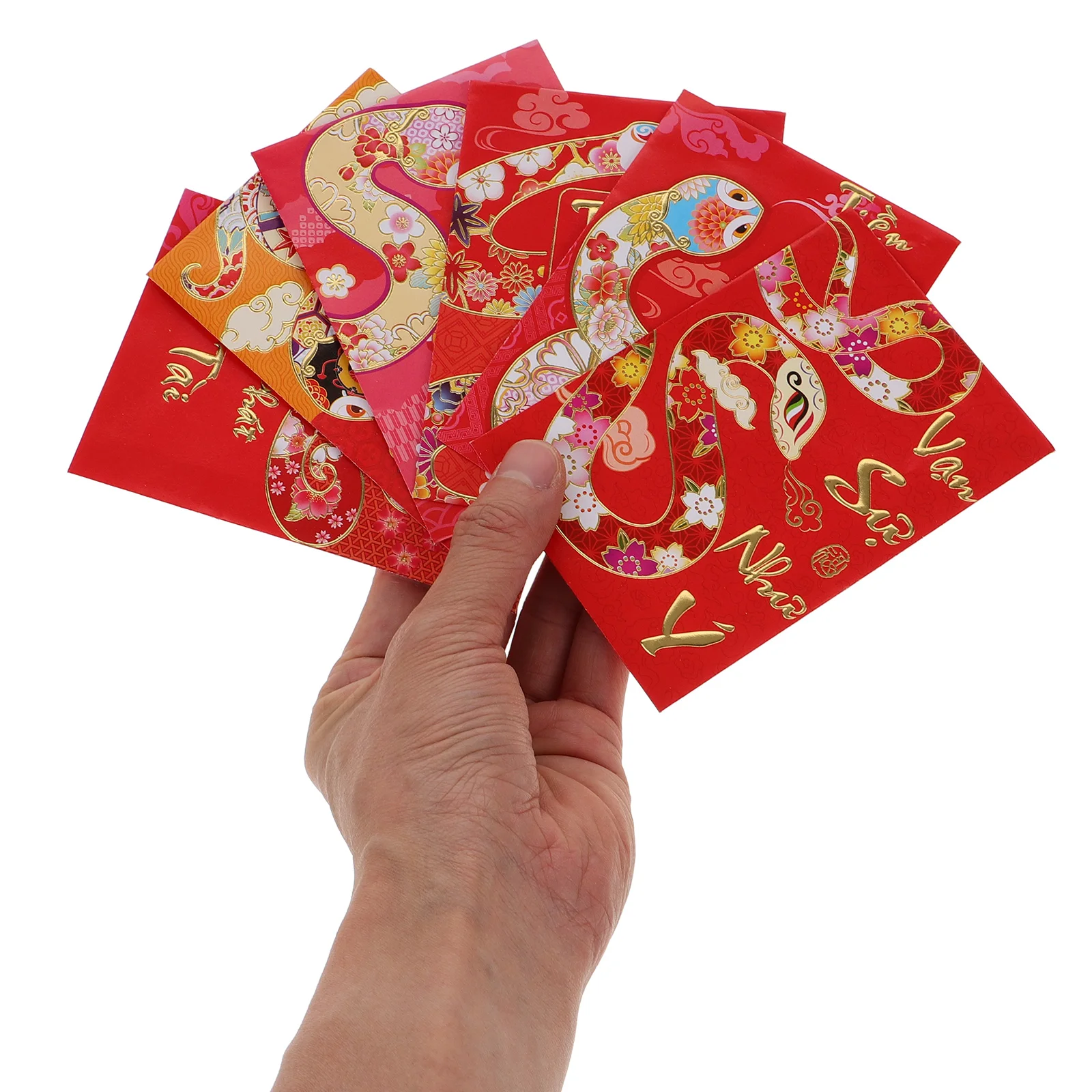 36pcs Vietnamese Red Envelopes Snake Year 2025 Chinese New Year Paper Bags Lucky Hongbao Pockets Envelope Cases Printing