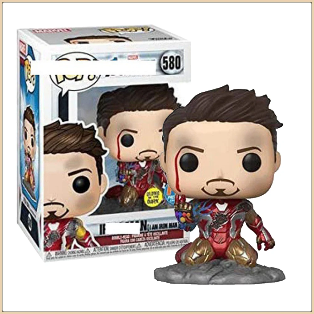 

FUNKO POP Marvel Action Figures Iron Man Tony Stark Rare Limited Kneeling Battle Damage State Model Toy Boy Girl Favorite Gift