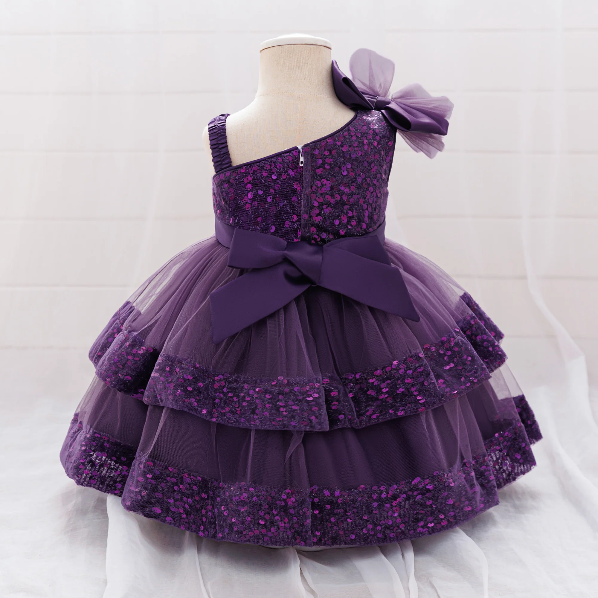 Kleinkind Halloween-Party Mädchenkleid Karneval Weihnachtskostüme Pailletten 1. Geburtstag Hochzeit Brautjungfer Prinzessin Baby Mädchenkleid – Detail 10