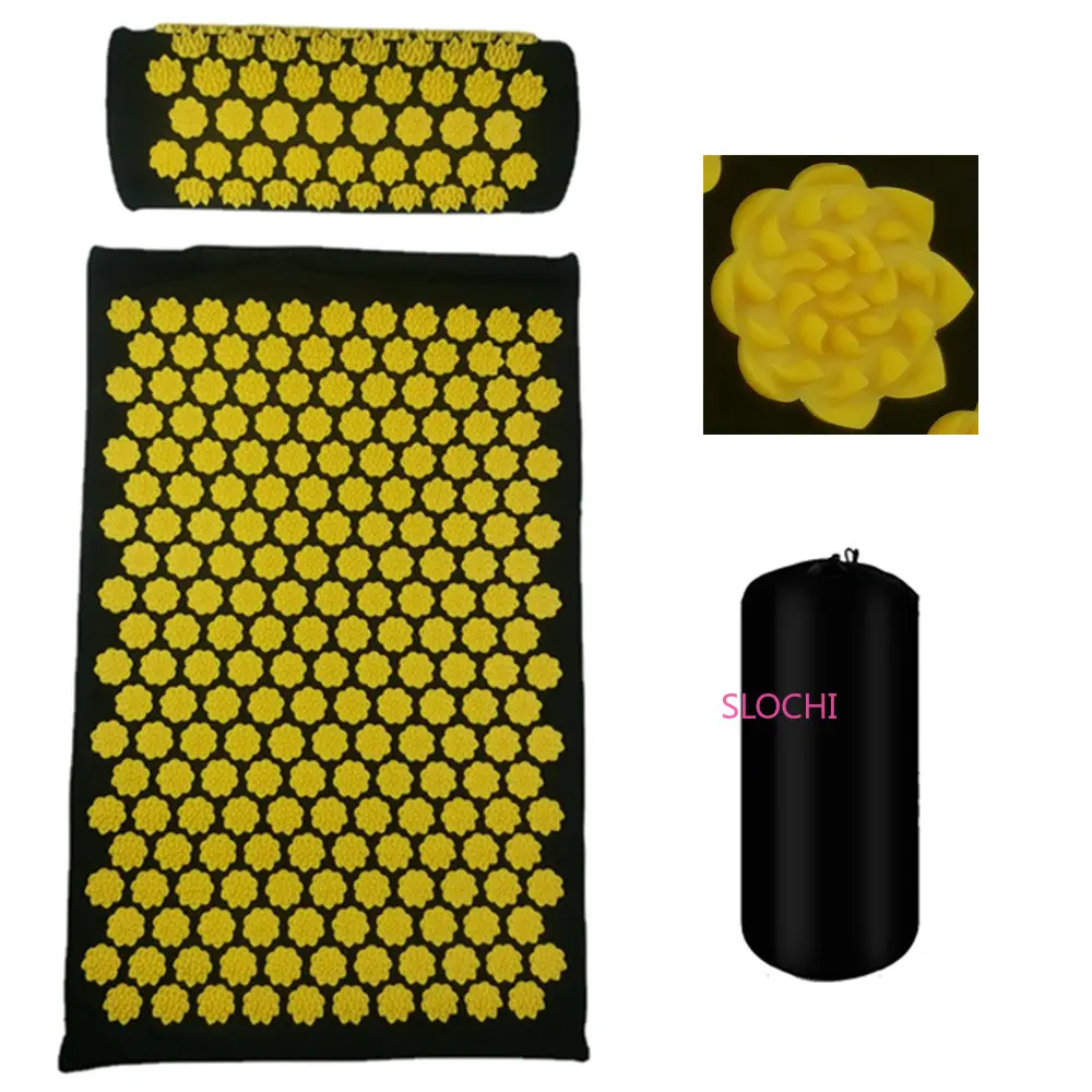 Tapis d\'acupression avec picots pour Massage, Yoga, soulage le Stress, les douleurs de dos et de corps, Acupuncture