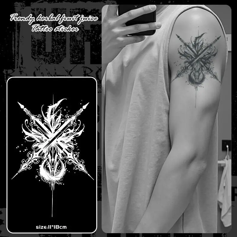 

Dark Temporary Tattoos,Tattoo Stickers,Waterproof Long-Lasting 15 Days,Semi-Permanent Fake Tattoo,body art for Men Women