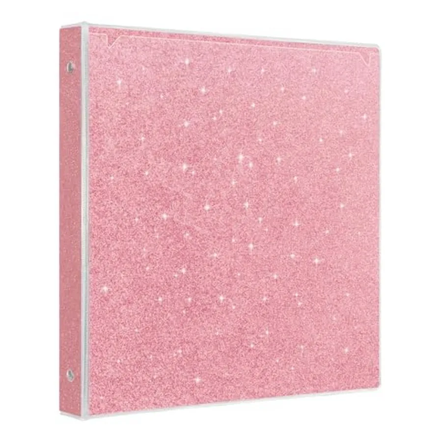 

3 Rings Binder for School Supplies, 1 Inch Round Rings to Hold 300 Sheets, Fashion View Binders, Glitter