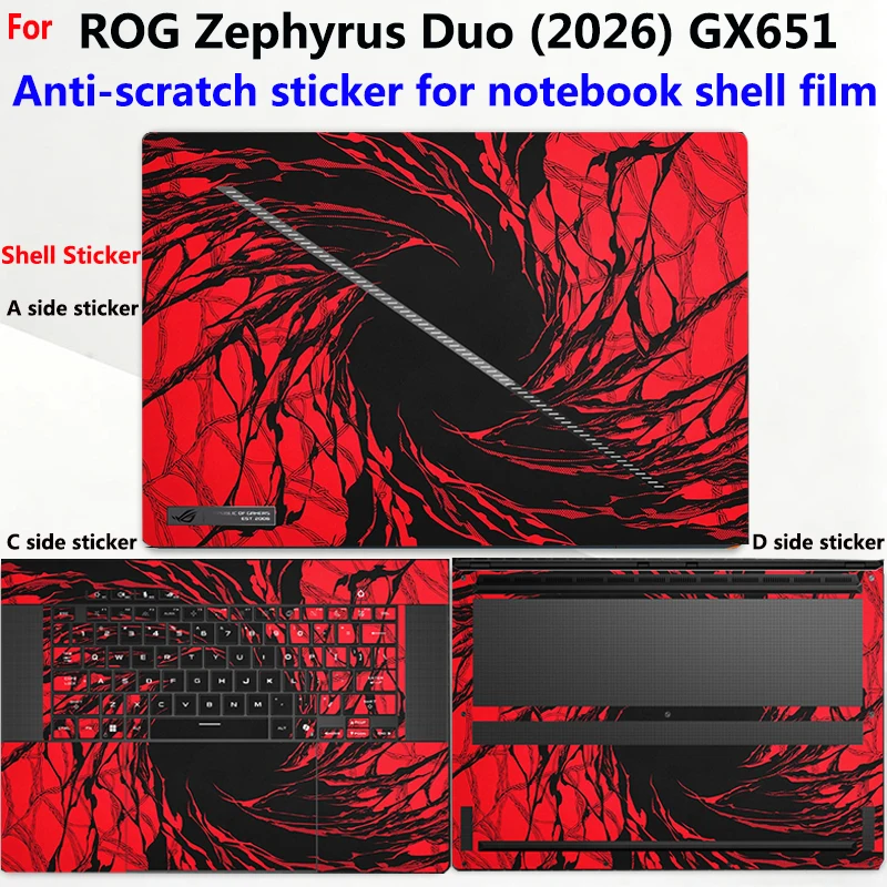Suitable for ASUS ROG Zephyrus Duo 2026 GX651 Notebook Beauty Sticker Protective Film Double Screen Shell Sticker Anti-Scratch F