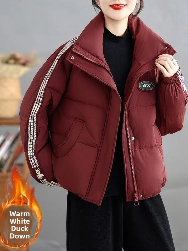 

ort Puffer Jaet Women's Cotton Coat Winter Faion Slimming Warm Casual High Collar Outerwear Korean Sle Thiened Zipper