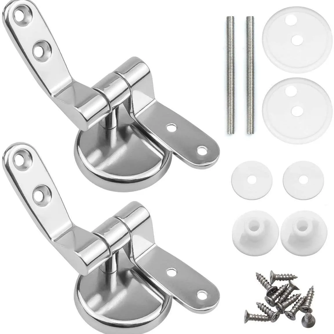 

Strengthened Toilet Accessories with Screw Accessories Bathroom Zinc Alloy Toilet Lid Hinge Full Set