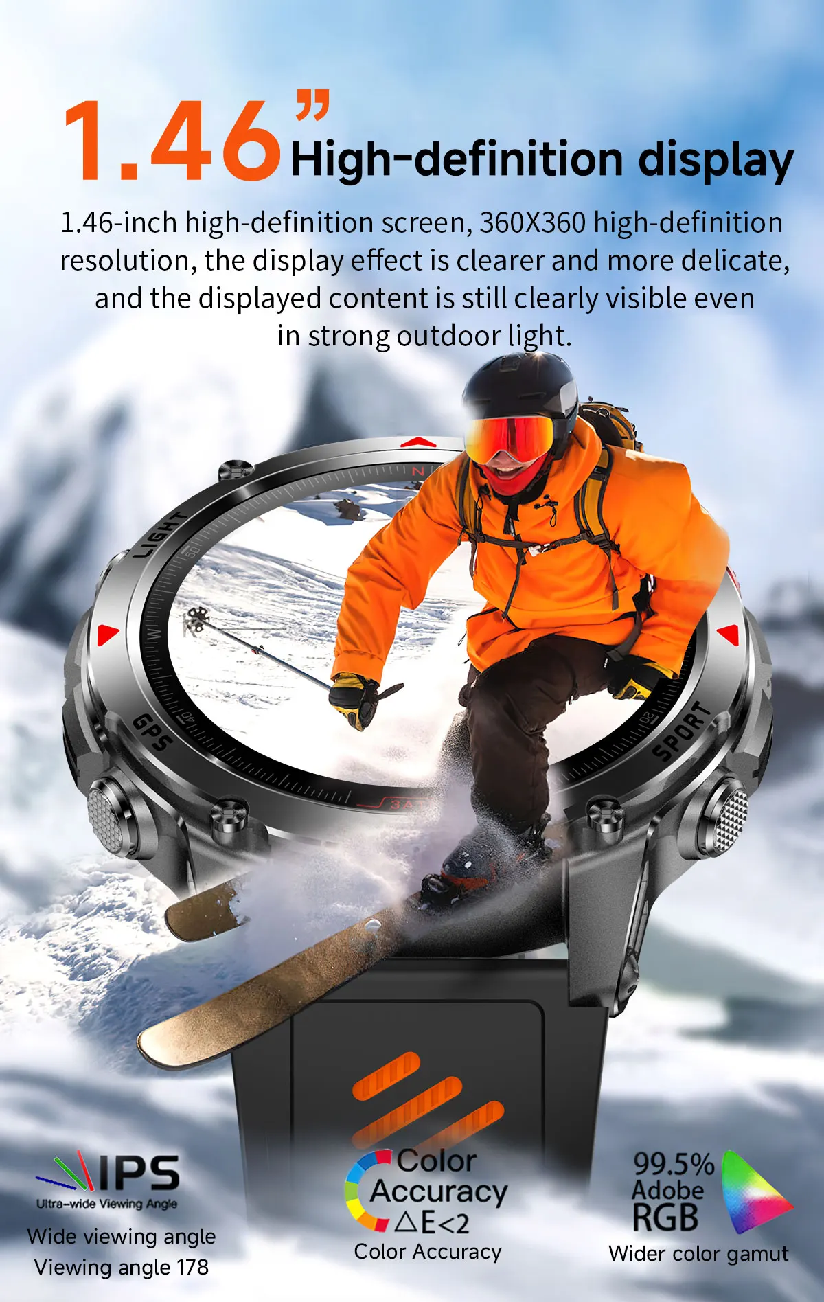 VWAR Tactical Smart Watch Built-in GPS LED Flashlight Compass Altimeter Barometric Sport Smartwatch Men Bluetooth Call Wacthes