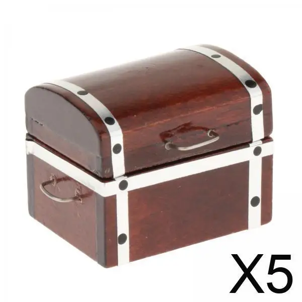 

Миниатюрный деревянный сундук для хранения, винтажный, для кукольного домика, аксессуар для кукол 1/12 BJD, мебель для кукольного домика, модель садового столика