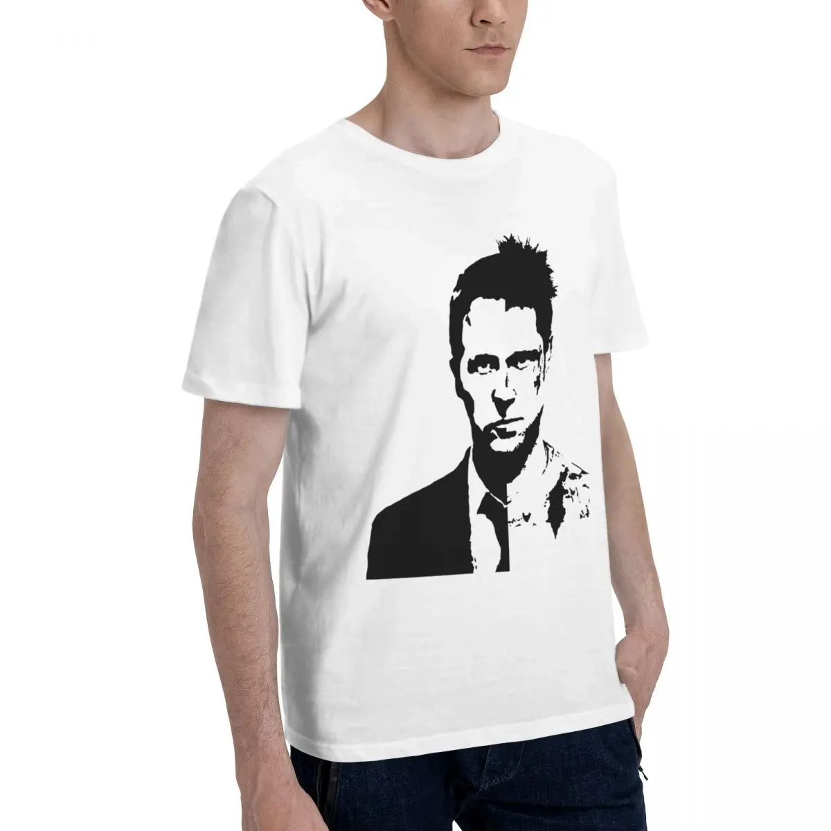 Fight Club Movie T-Shirt for Men Tyler Durden Fun 100% Cotton Tee Shirt Crew Neck Short Sleeve T Shirts Plus Size Tops