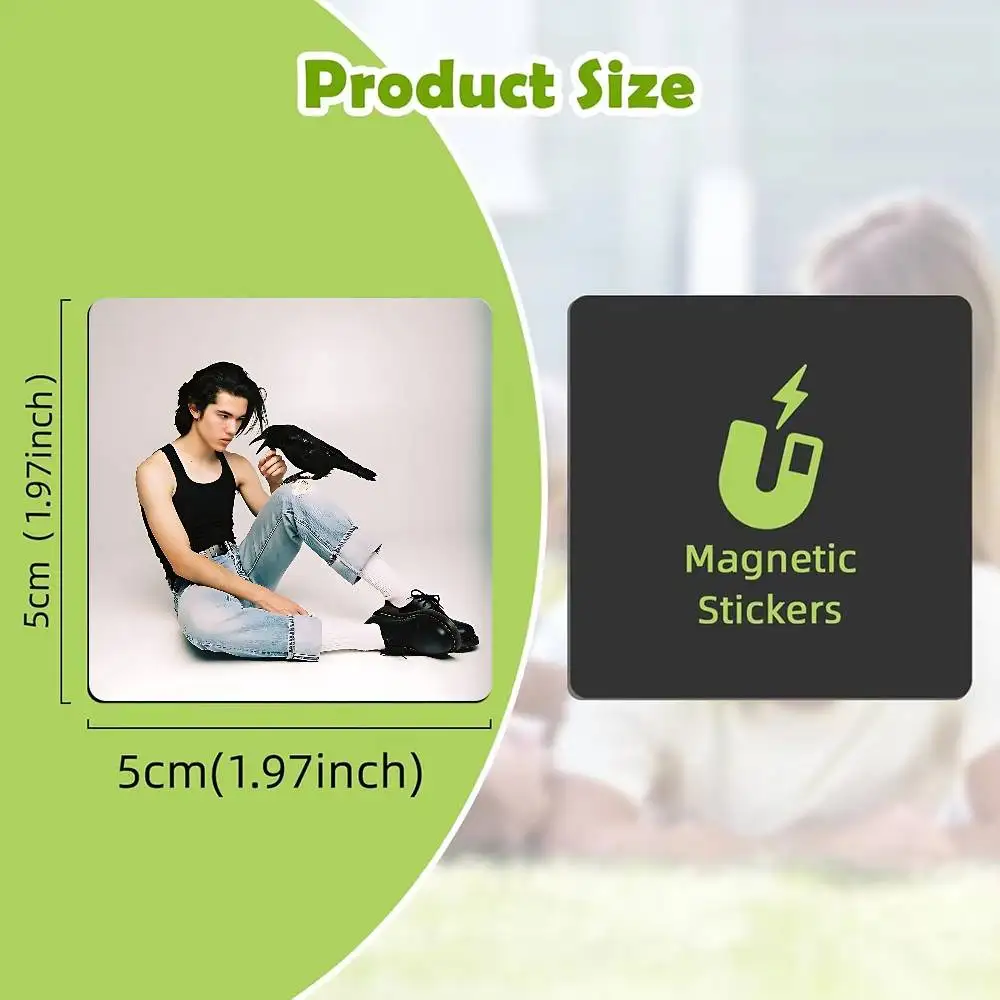 C-Conan Gray Wishbone Black Square Plastic Fridge Magnet, for Magnetic Sticker No Trace Left, Durable, Smooth Textured
